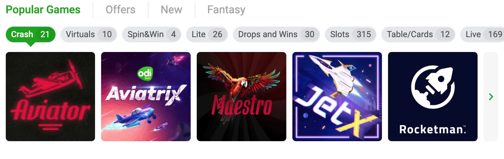 Popular casino games available on Odibet Kenya